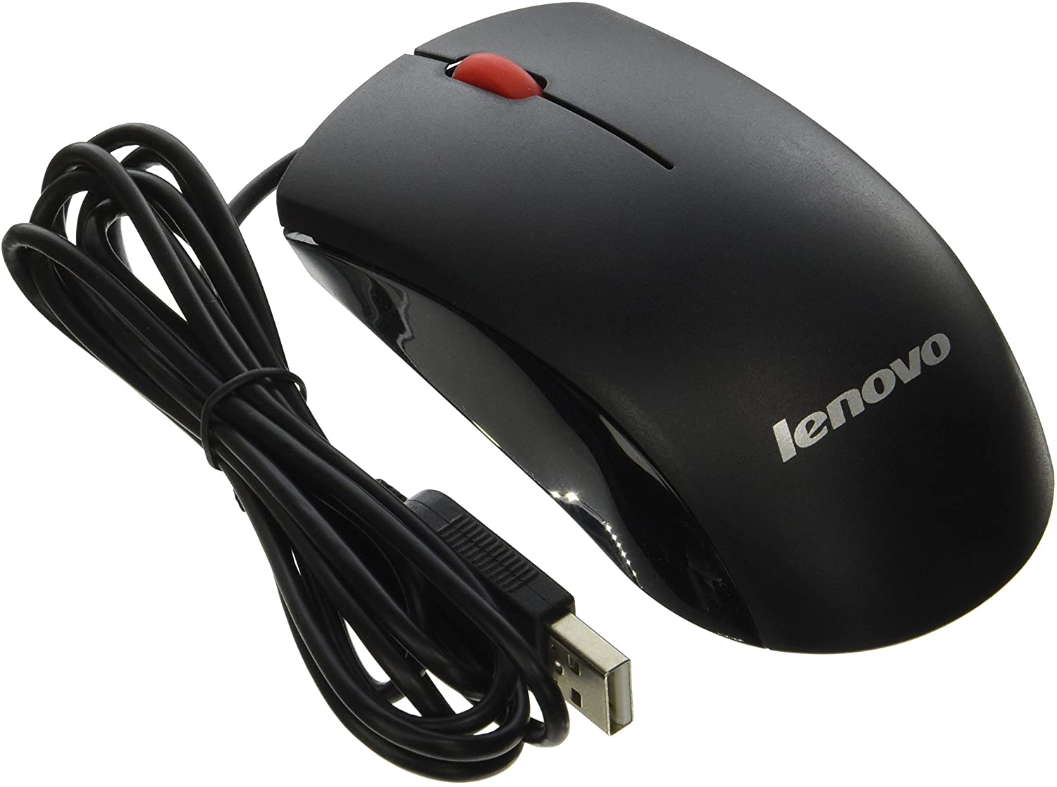 Mouse / Ratón Optico Lenovo, USB, 2 botones, Negro y rojo,  Rueda Scroll, Cod: 45J4888