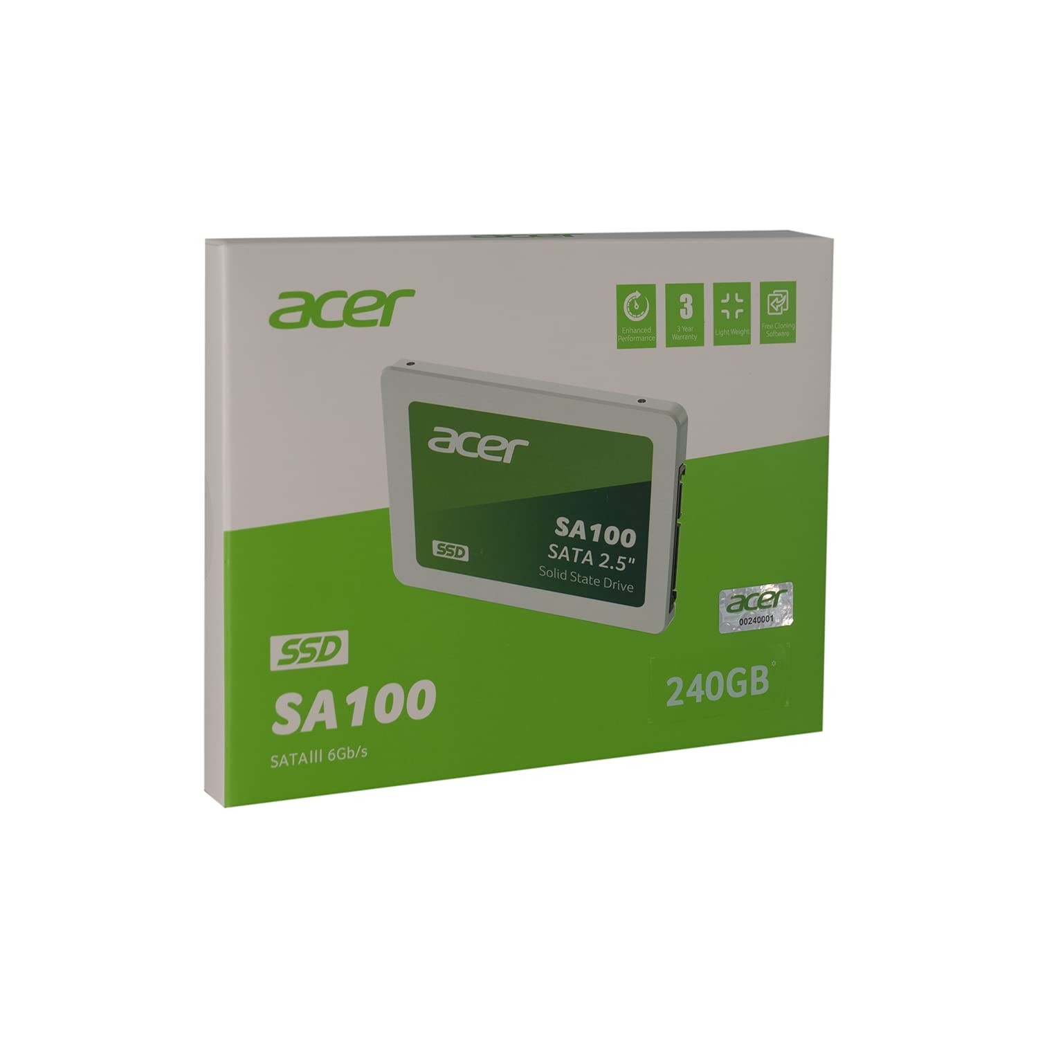 Disco Duro de Estado Solido / Solid State Drive SSD, ACER 240Gb, 2.5" SATA, SA100, BL9BWWA102